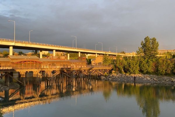 Ship Creek runs through downtown Anchorage