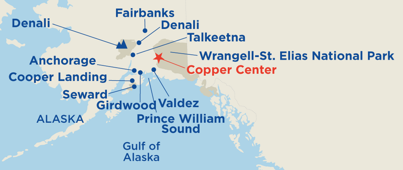 map displaying the tour area