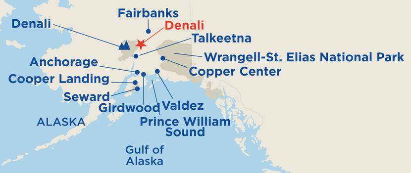 map displaying the tour area