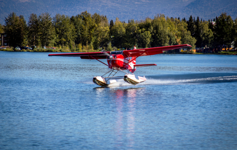Seaplane taking off from Lake Hood