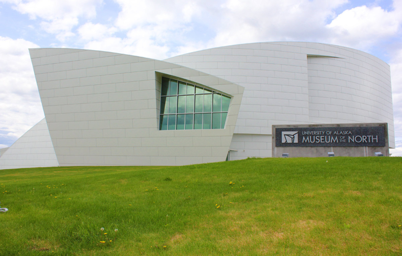 The white, modern structure of the Museum of the North