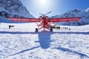 Plane on glacier